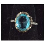 925 Sterling Blue Topaz Ring SIZE 6.5