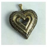 925 Sterling .50 ct Natural Diamond Heart Pendant