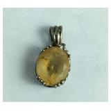 925 Sterling Oval Citrine Pendant