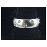 925 Sterling Bezel Set CZ Eternity Band SIZE 8