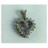 925 Sterling CZ Heart Pendant