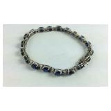 925 Sterling Blue Stone 7.5" Bracelet