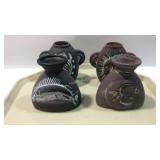 Four pottery vases