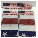 Four 3x5 USA flags