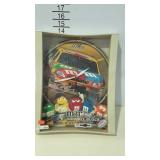 Battery powered clock, new in box.  M&M NASCAR,