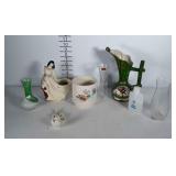 Lenox vase plus 2 other vases, 2 planters, old