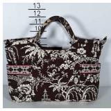 Vera Bradley hand bag, brown and cream with pink