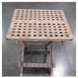 Folding Side Stand, patio type, needs refinished