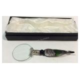 Magnify glass with art glass -handle 4"