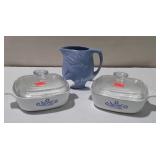 Corning Ware Baking dishes with lids & Blue