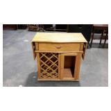 Drop leaf server with wine rack, drawer and