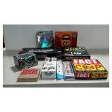 Group of games and a small RC car.