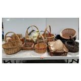Baskets. wicker, slat and wood.