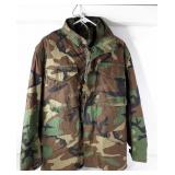 Army camo coat with liner, size small