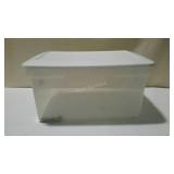 STERILITE 58 quart clear tote with lid.