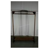 Pine coat and shoe rack. 48"×65".