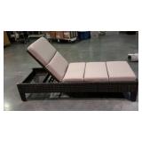 Nice patio chaise lounge with cushion. On wheels