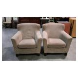 Pair if upholstered living room chairs. Neutral