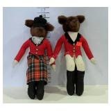 Pair of stuffed Fox hunting foxes.