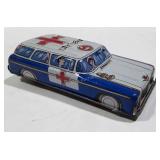 1952 Yoshika 4 inch ambulance friction toy,