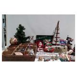 Christmas Decor Group: tree ornaments, Santa