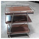 Mid Century Tea Service Cart, portable, 3 metal