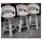Home Furnishings Counter Stools, Trio of Rattan