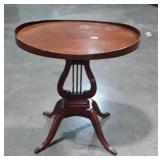 Harpe Base Accent Stand, brass lions feet, carved