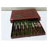 Sheffield, England antler handled cutlery set, in