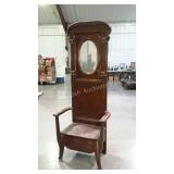 Oak hall tree stand. LUCKEY, PLATT & CO.