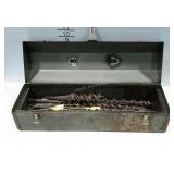 Craftsman metal toolbox full of assorted drill