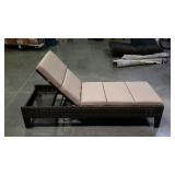 Nice patio chaise lounge with cushion. On wheels