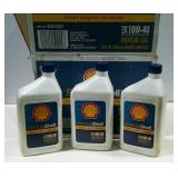 Full case of 12 quarts of Shell 10W-40 motor oil.
