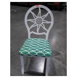 Side Chair, metal framed with sunburst design