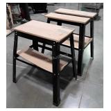 Craftsman shop Saw Horses, one has dent in legs