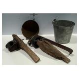 Two insulators still attached to part of posts,