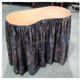 Kidney shaped Dressing Vanity with fabric skirted