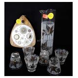 Mid Century Fred Press Cheese board plus decanter