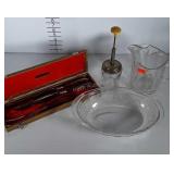 3 piece carving set in original wooden box from