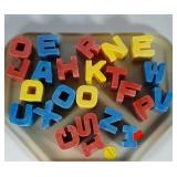 Lot of 1971 3D letter blocks made by Mattel.