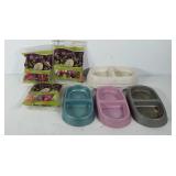 Cat Lot, includes Food/ Water Bowls, & 3 Packs of