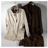 London Fog windbreaker size XL and brown trench