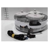 Vintage buffet server with 3 casserole inserts