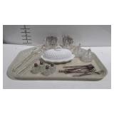 Glass salt shakers,  hors d