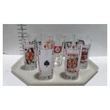 9 glasses: suit of cards and pool balls