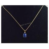 14k gold necklace and pendant with CZ 2.3g 18in