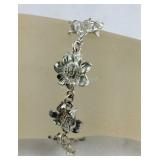 Sterling silver a flower bracelet 9.1g