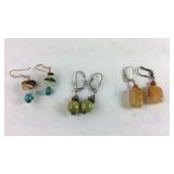 Three pairs of Sterling earrings