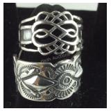 Two Sterling rings 15.3grams size 9 and 10
