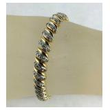 Gold over Silver CZ Tennis Bracelet 17.4, grams ,